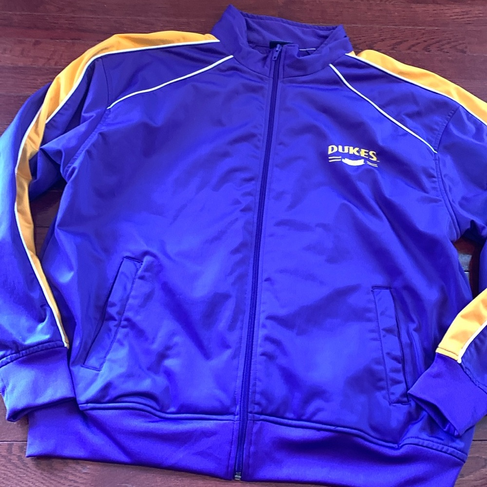 A/S sports Full Zip Track Jacket James Madison JMU Dukes purple VTG nylon L XL